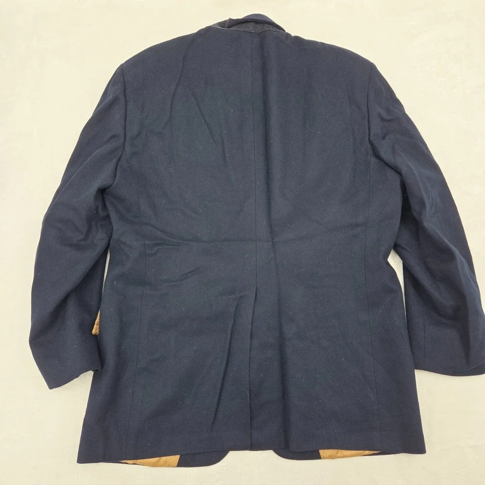 VTG Hart Schaffner Marx HSM Men's 42L Navy Gold Button Sport Coat Blazer Union
